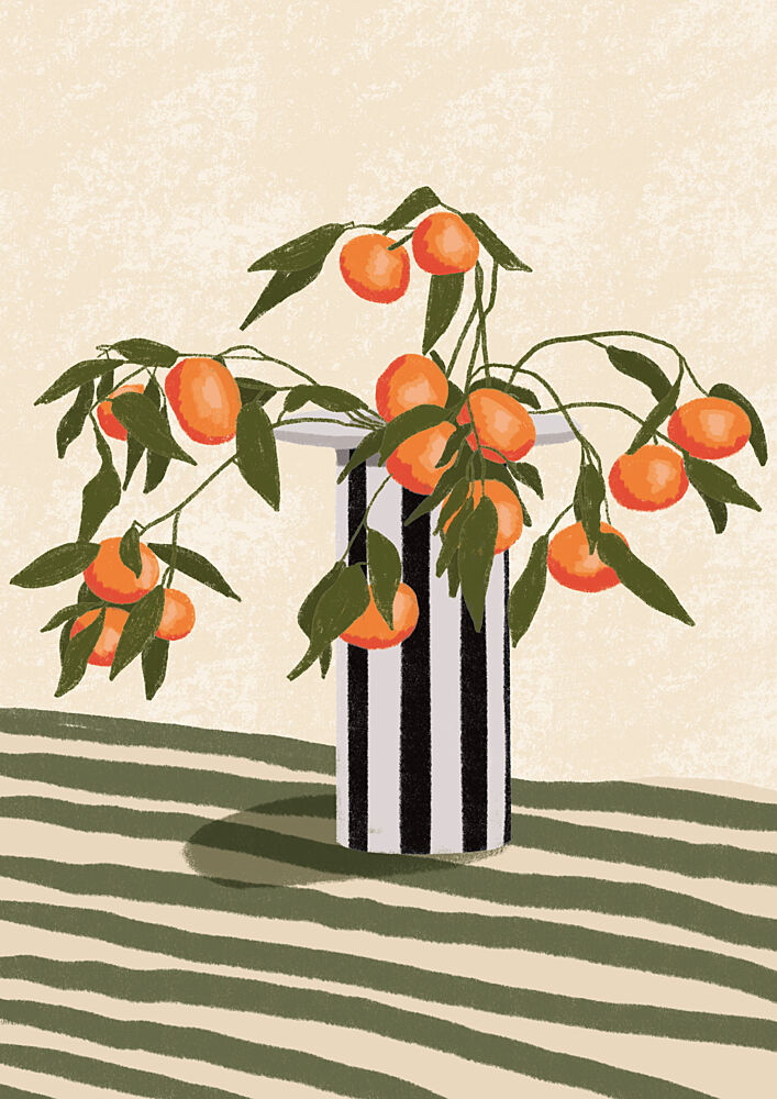 Orange Branches Vase art print by Lisa Solomoniuk for $57.95 CAD