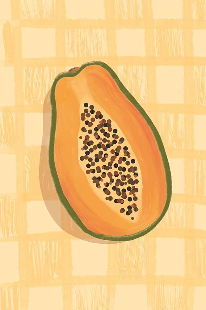 Fresh Papaya Slice art print by Lisa Solomoniuk for $57.95 CAD