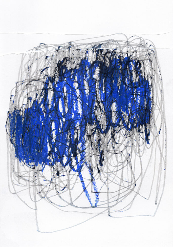 Dynamic Blue Scribble art print by Uplusmestudio for $57.95 CAD