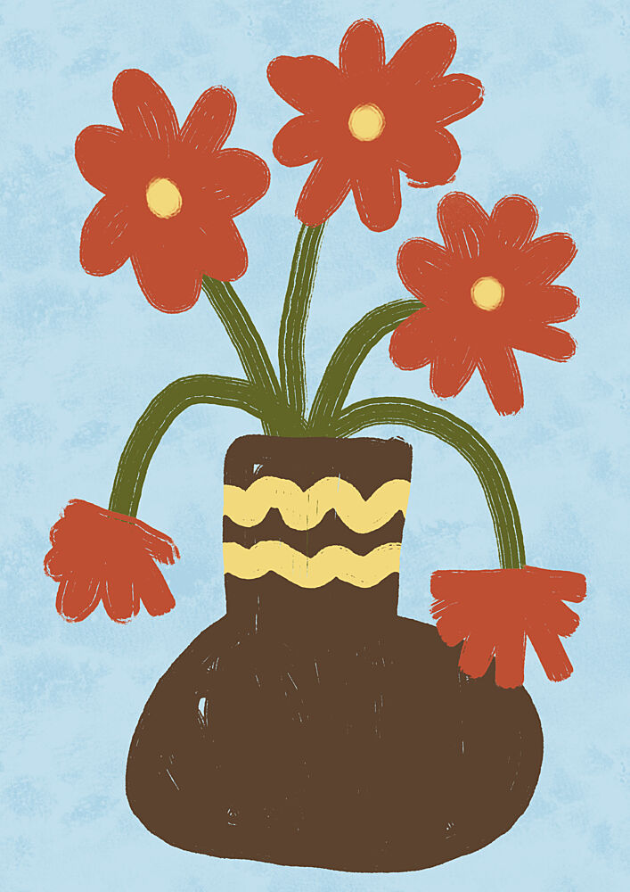 Cheerful Folk Flowers art print by Lisa Solomoniuk for $57.95 CAD