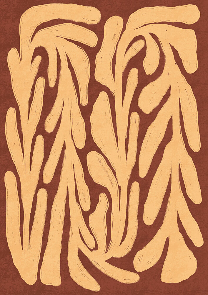 Terracotta Leaf Pattern art print by Lisa Solomoniuk for $57.95 CAD