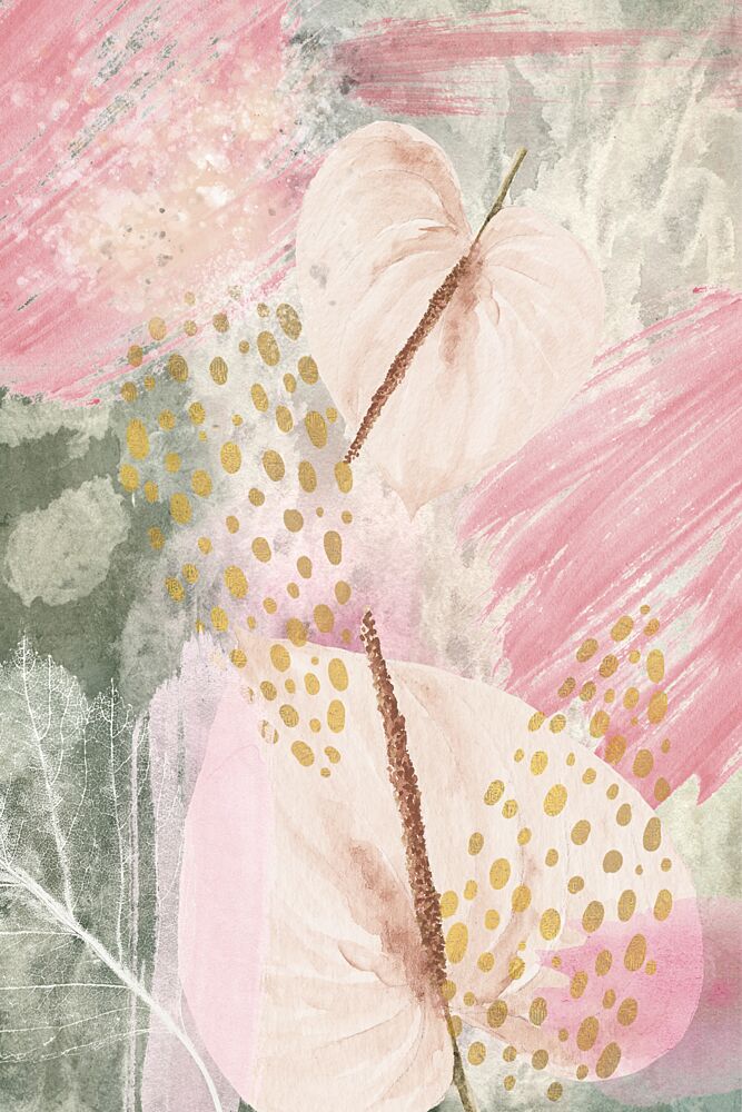 Blush Gold Anthurium Abstract art print by Sally Ann Moss for $57.95 CAD