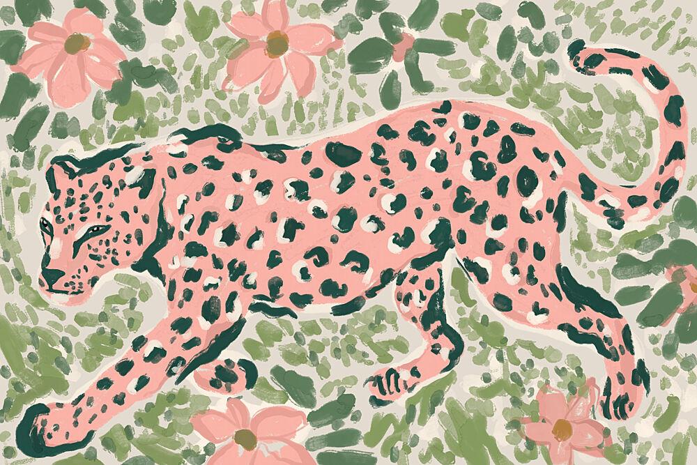 Whimsical Pink Leopard art print by Treechild for $57.95 CAD