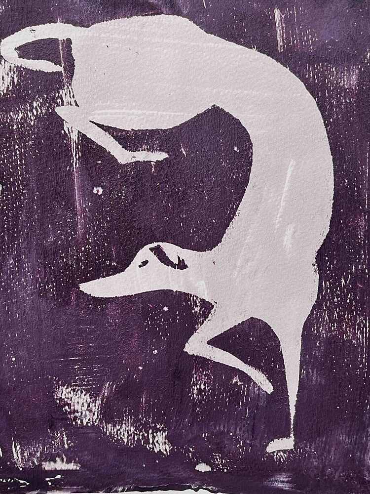 Dynamic White Greyhound art print by Christina Misuro for $57.95 CAD