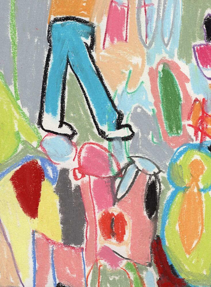 Playful Naive Walking Scene art print by Janel Bragg for $57.95 CAD