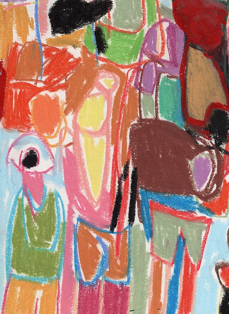 Colorful Abstract Crowd art print by Janel Bragg for $57.95 CAD