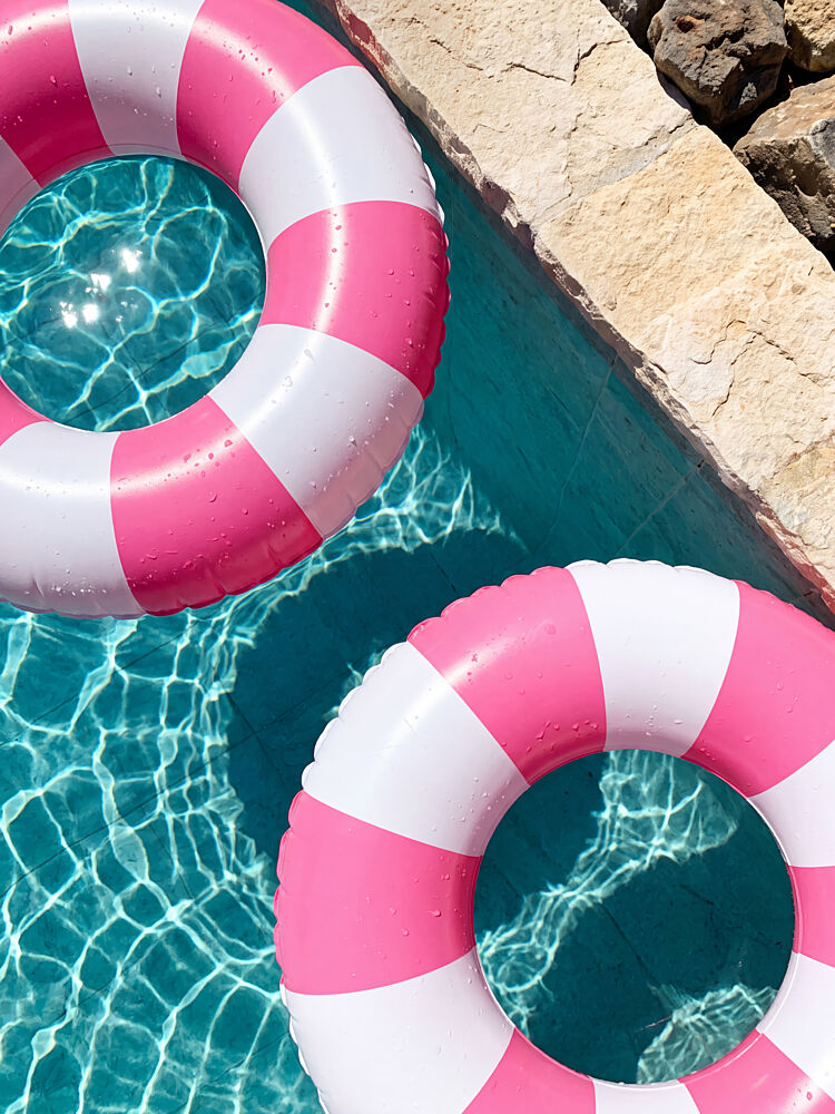 Pink Pool Floats art print by Andreas Magnusson for $57.95 CAD