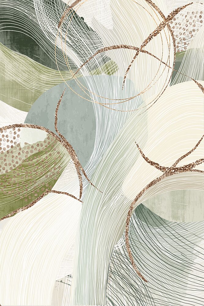 Abstract Sage Gold Flow art print by Sally Ann Moss for $57.95 CAD