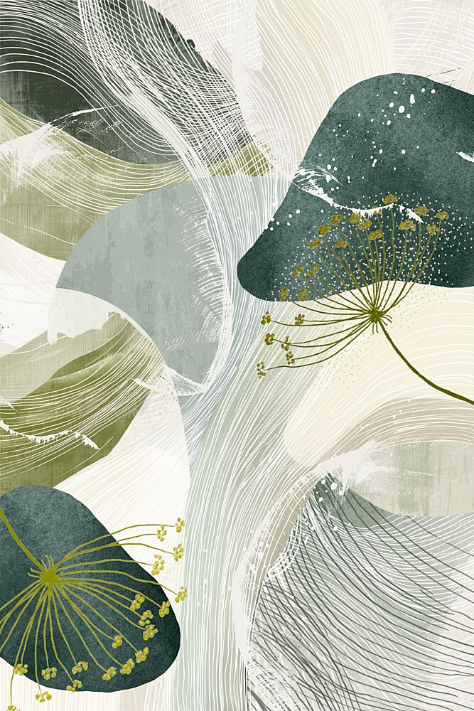 Flowing Green Botanicals art print by Sally Ann Moss for $57.95 CAD