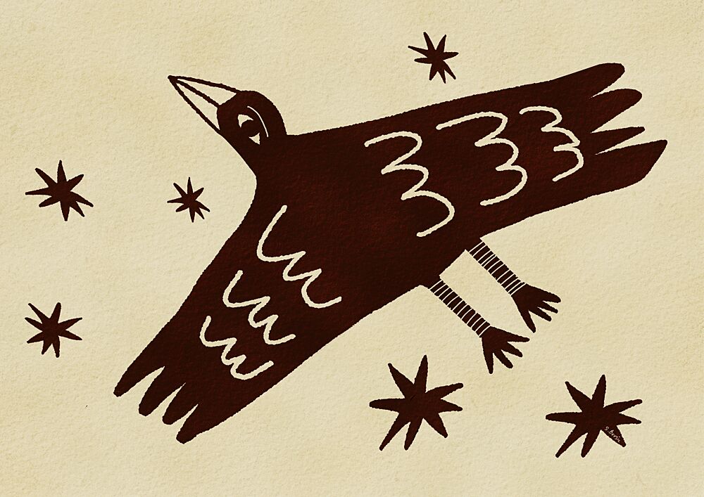 Whimsical Night Flight art print by Sharyn Bursic for $57.95 CAD