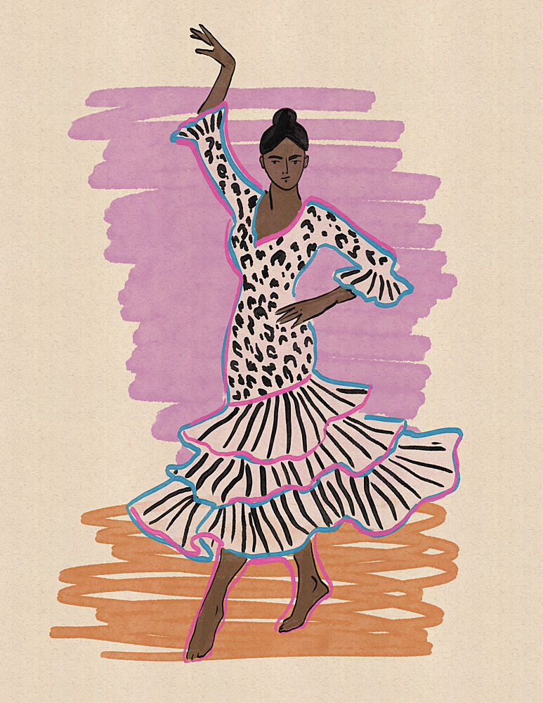 Vibrant Flamenco Dancer art print by Nicholas for $57.95 CAD