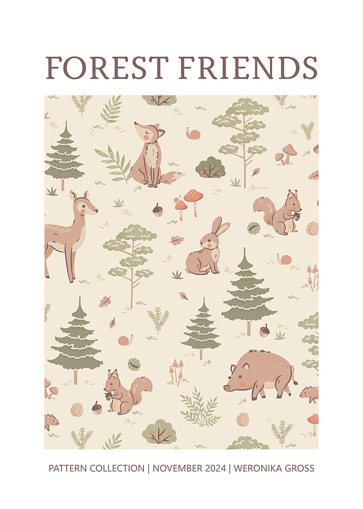 Cute Woodland Animals art print by Weronika Gross for $57.95 CAD