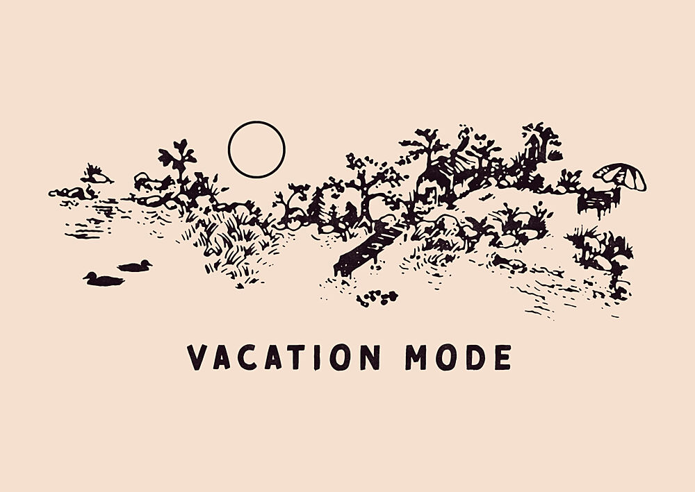 Vacation Mode Beach Scene art print by Katariina Kosunen for $57.95 CAD