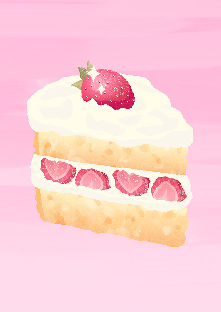 Sweet Strawberry Cake Slice art print by Evelyn Lloyd for $57.95 CAD