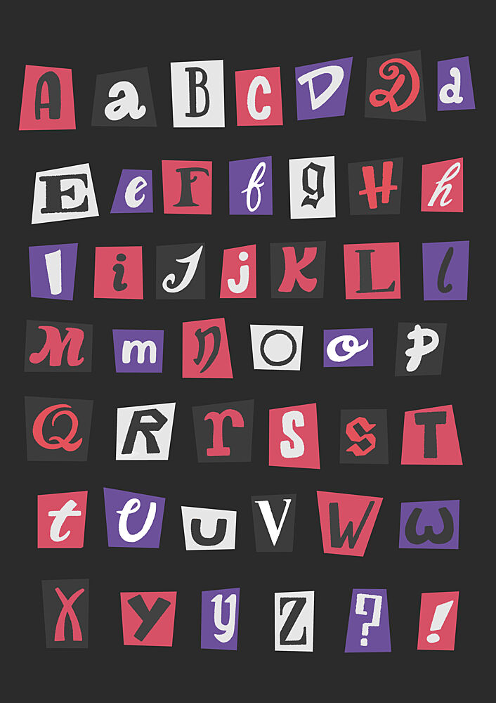 Ransom Note Alphabet art print by Evelyn Lloyd for $57.95 CAD