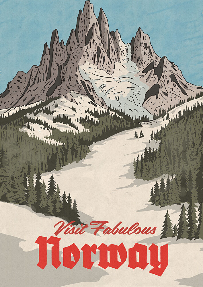 Majestic Norway Ski Slopes art print by Nicholas for $57.95 CAD