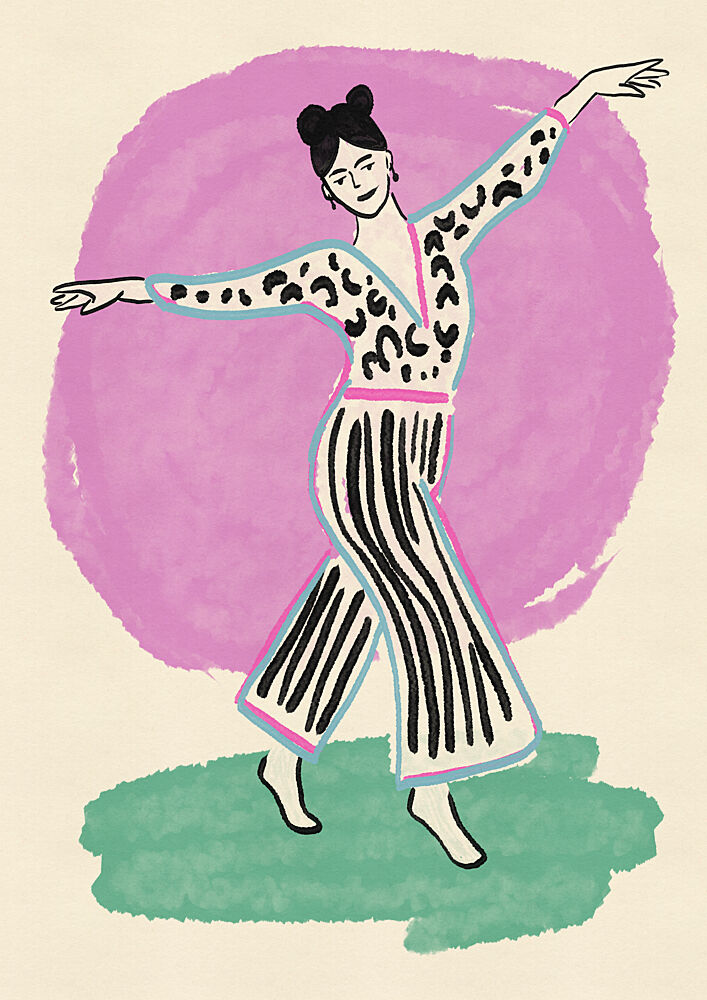 Stylish Woman Dancing art print by Nicholas for $57.95 CAD