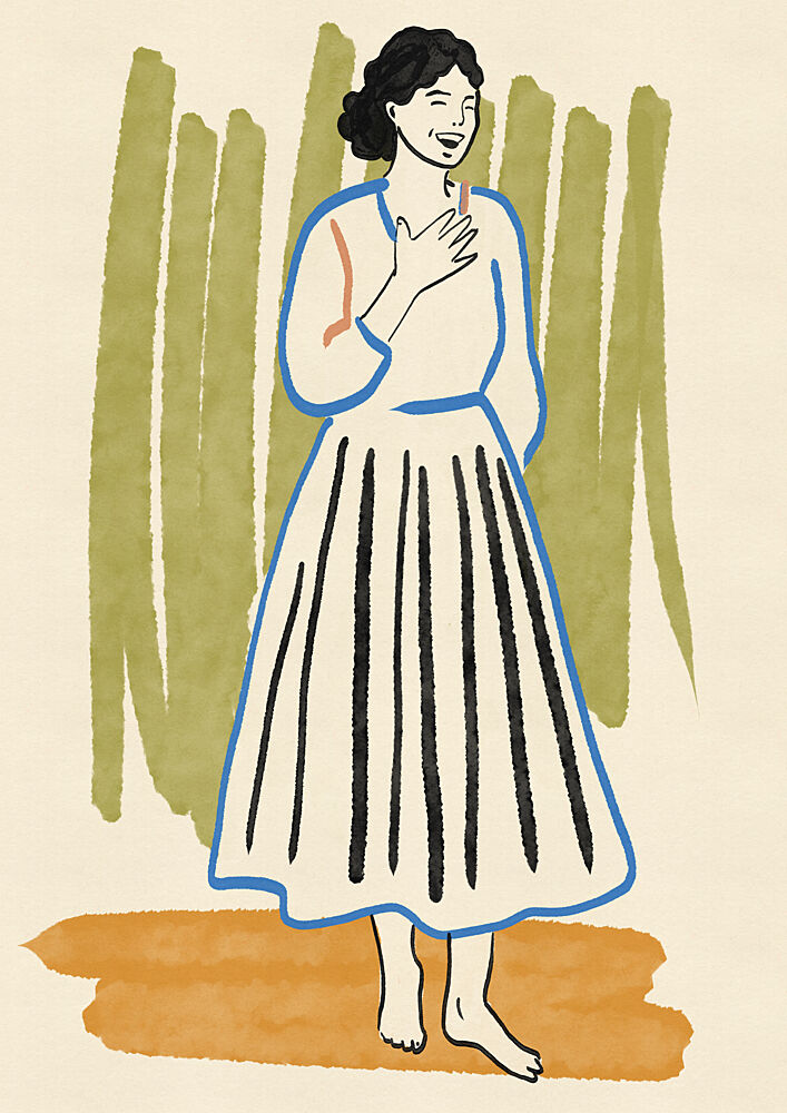 Joyful Woman Smiling art print by Nicholas for $57.95 CAD