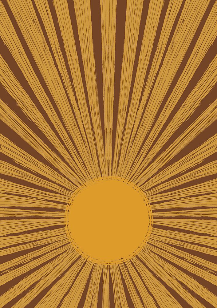 Warm Retro Sunburst art print by Aliya Putrus for $57.95 CAD
