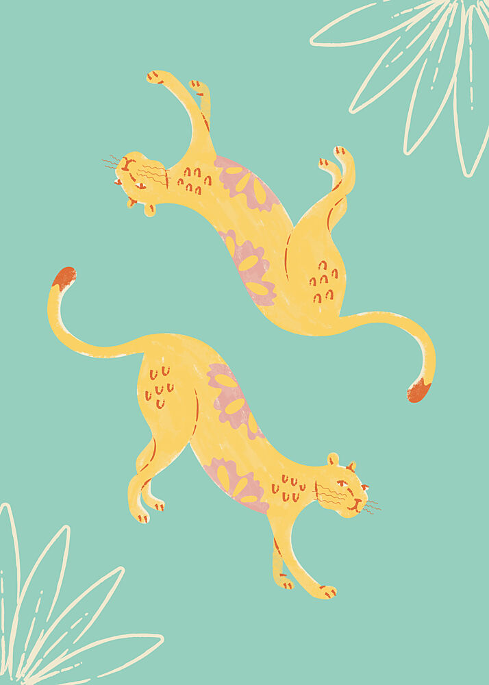 Playful Tropical Cheetahs art print by Weronika Gross for $57.95 CAD