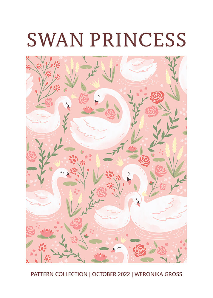Pink Swan Princess art print by Weronika Gross for $57.95 CAD