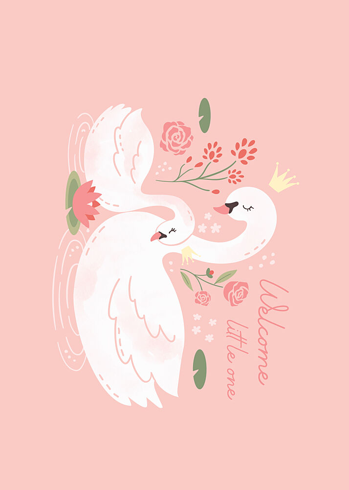 Royal Swan Welcome art print by Weronika Gross for $57.95 CAD