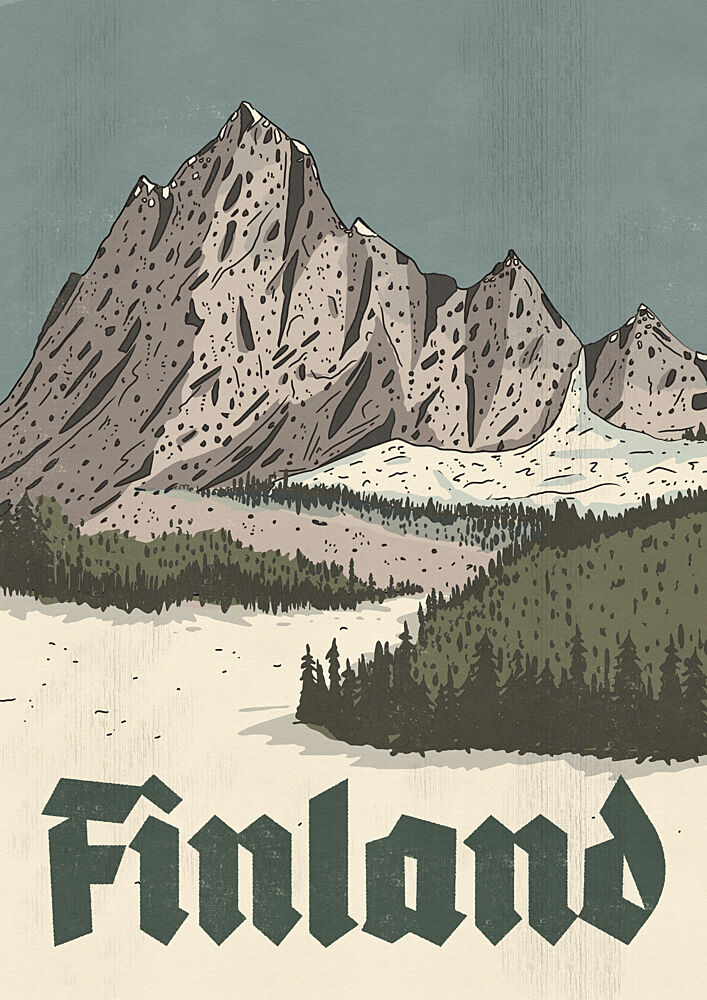 Finland Winter Mountains art print by Nicholas for $57.95 CAD