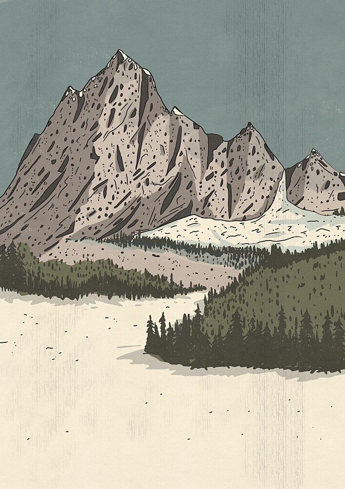 Rugged Mountain Winter art print by Nicholas for $57.95 CAD