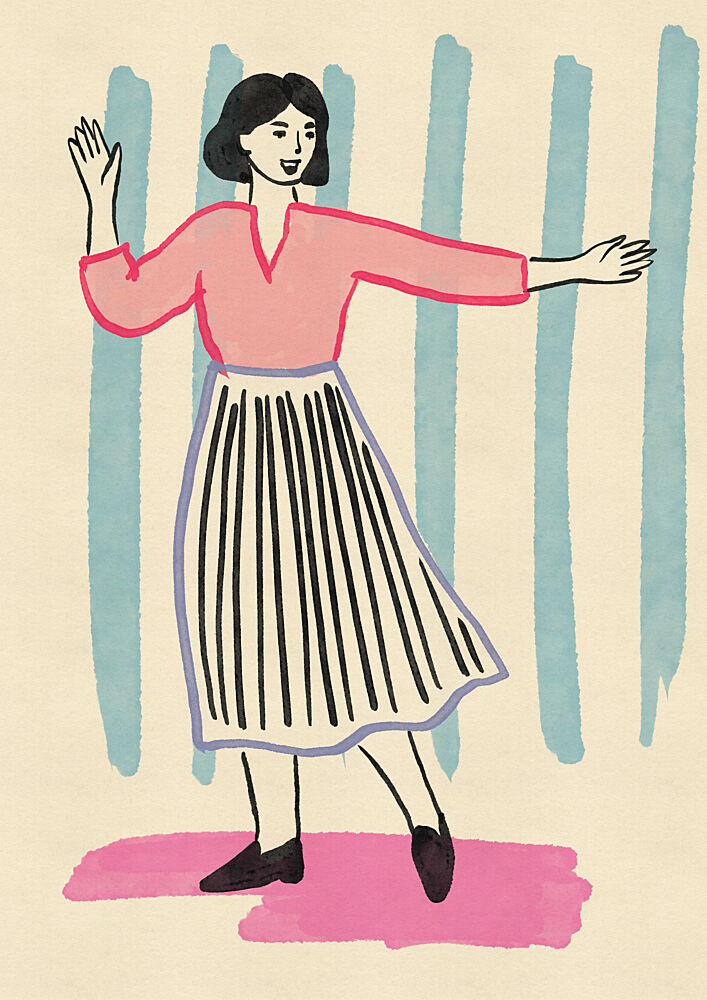 Happy Dancing Woman art print by Nicholas for $57.95 CAD