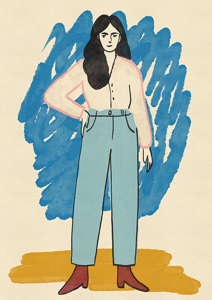 Stylish Woman Standing art print by Nicholas for $57.95 CAD