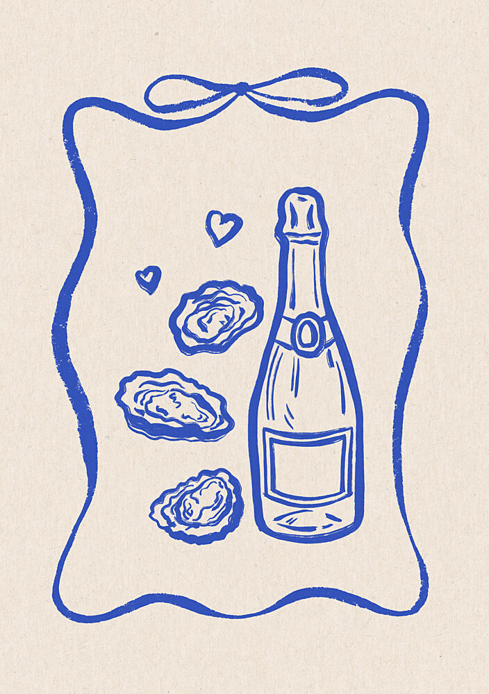 Champagne Oysters Love art print by Katarzyna Gasiorowska for $57.95 CAD