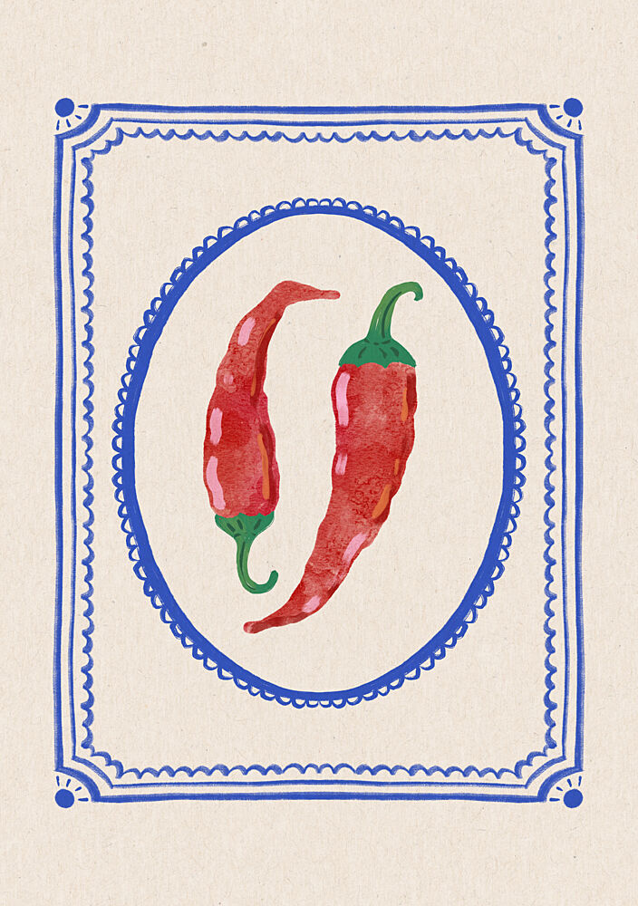 Spicy Chili Peppers art print by Katarzyna Gasiorowska for $57.95 CAD
