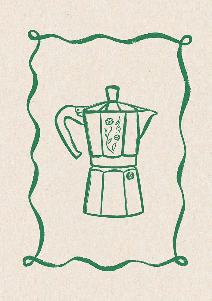 Floral Moka Pot art print by Katarzyna Gasiorowska for $57.95 CAD