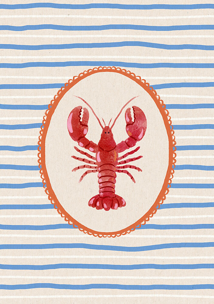 Red Lobster Stripes art print by Katarzyna Gasiorowska for $57.95 CAD
