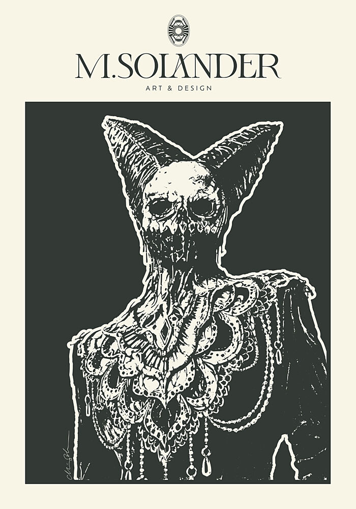 Ornate Gothic Demon art print by Marie Lof Solander for $57.95 CAD