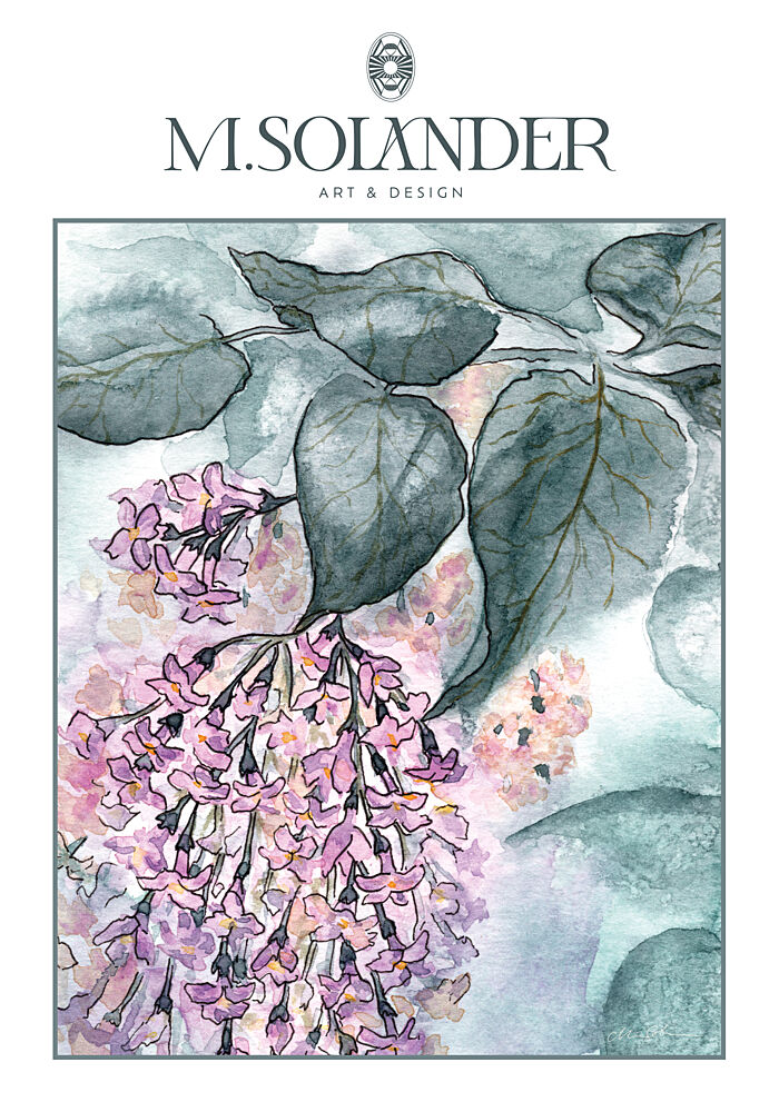 Purple Watercolor Lilacs art print by Marie Lof Solander for $57.95 CAD