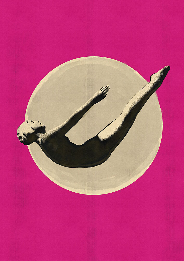 Graceful Pink Dive art print by Nicholas for $57.95 CAD