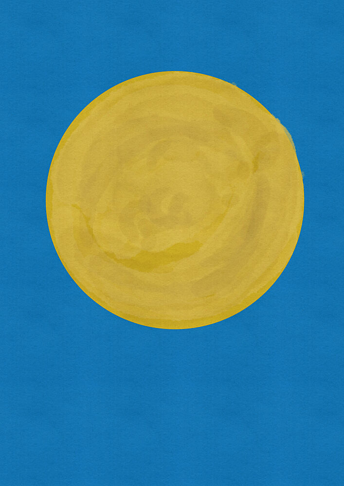 Yellow Moon Blue Sky art print by Nicholas for $57.95 CAD