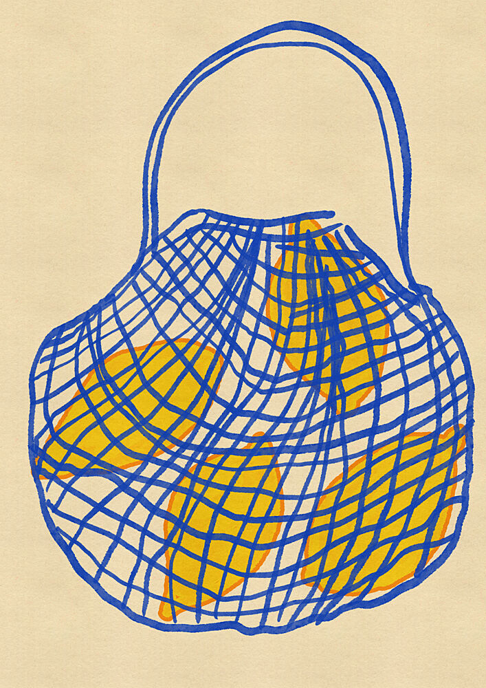 Lemons in a Net Bag art print by Nicholas for $57.95 CAD