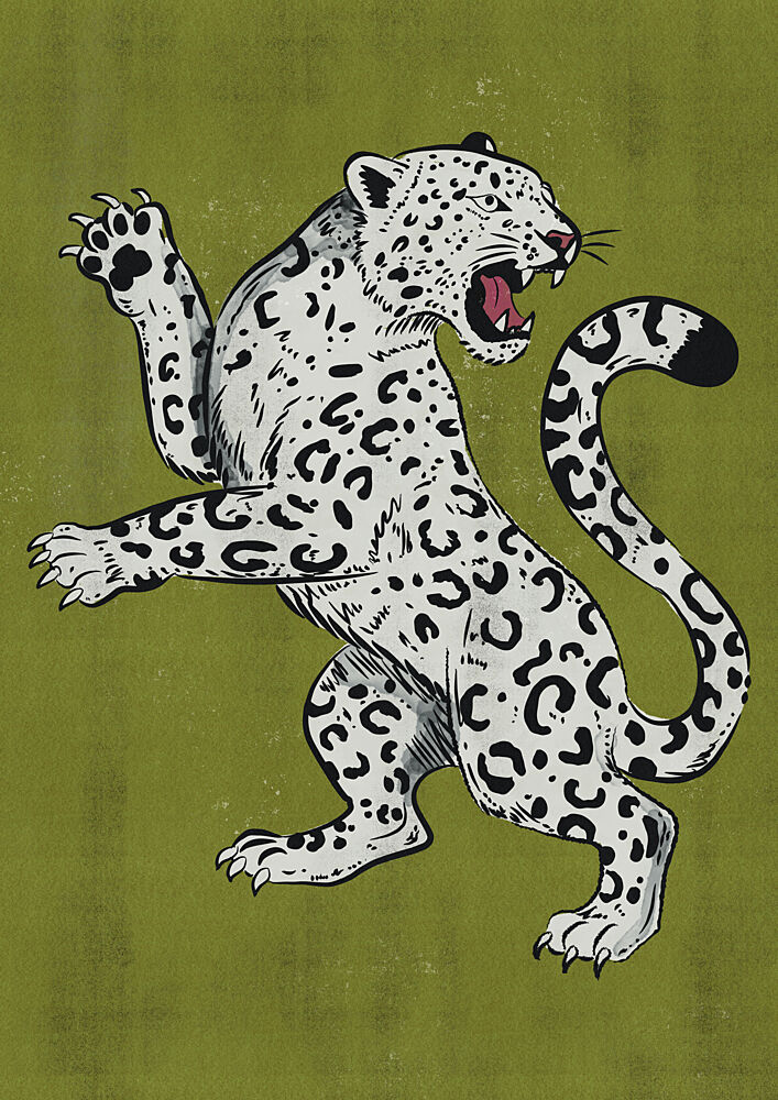 Fierce White Leopard art print by Nicholas for $57.95 CAD