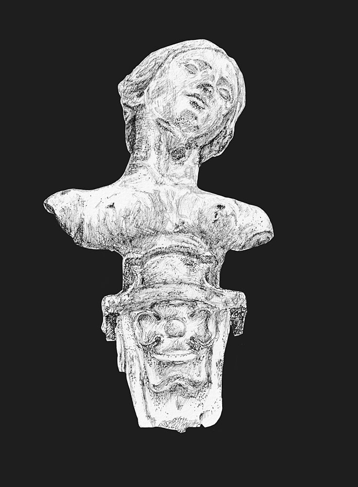 Baroque Female Bust art print by E.C. Mazur for $57.95 CAD