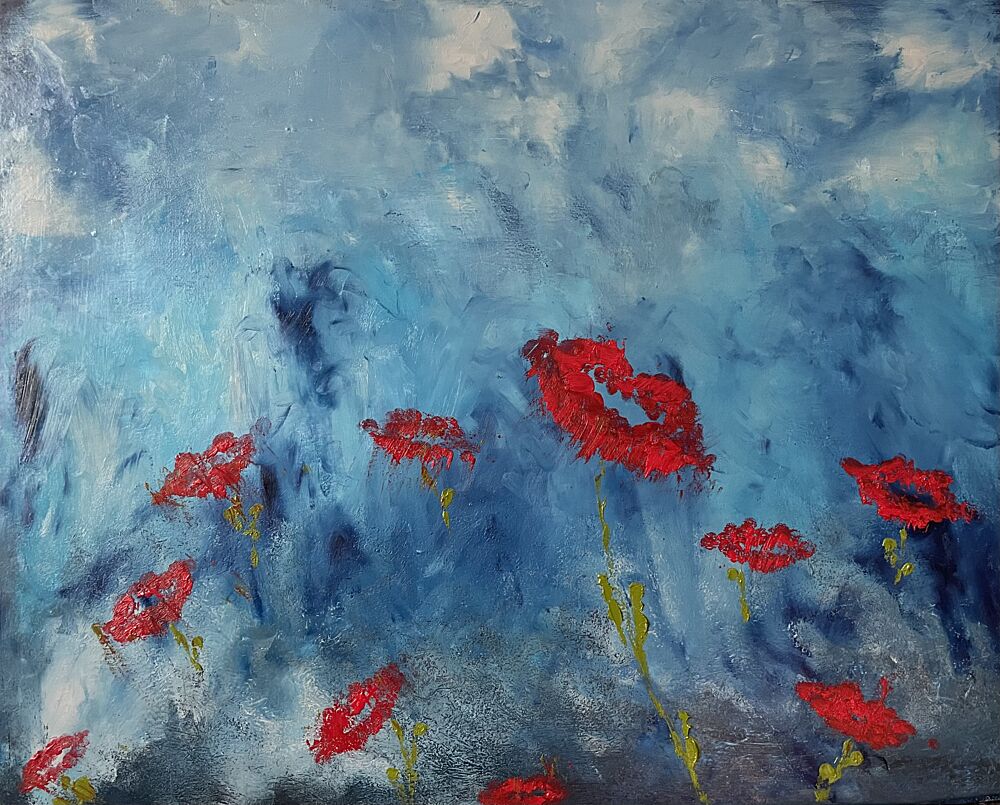 Red Lip Poppies art print by Urszula Czerminska for $57.95 CAD