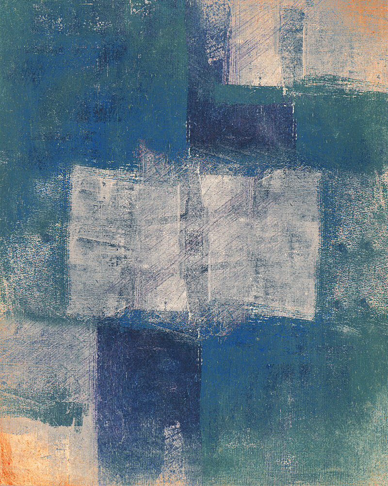 Textured Indigo Blocks art print by Fernando Vieira for $57.95 CAD