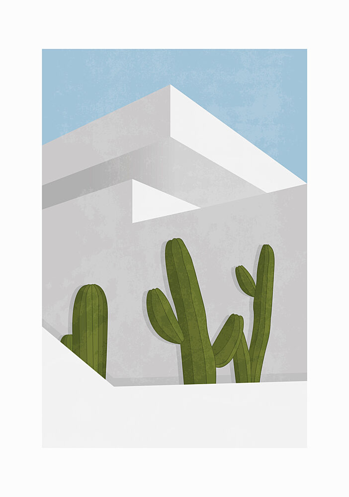 Minimalist Desert Cacti art print by Lisa Solomoniuk for $57.95 CAD