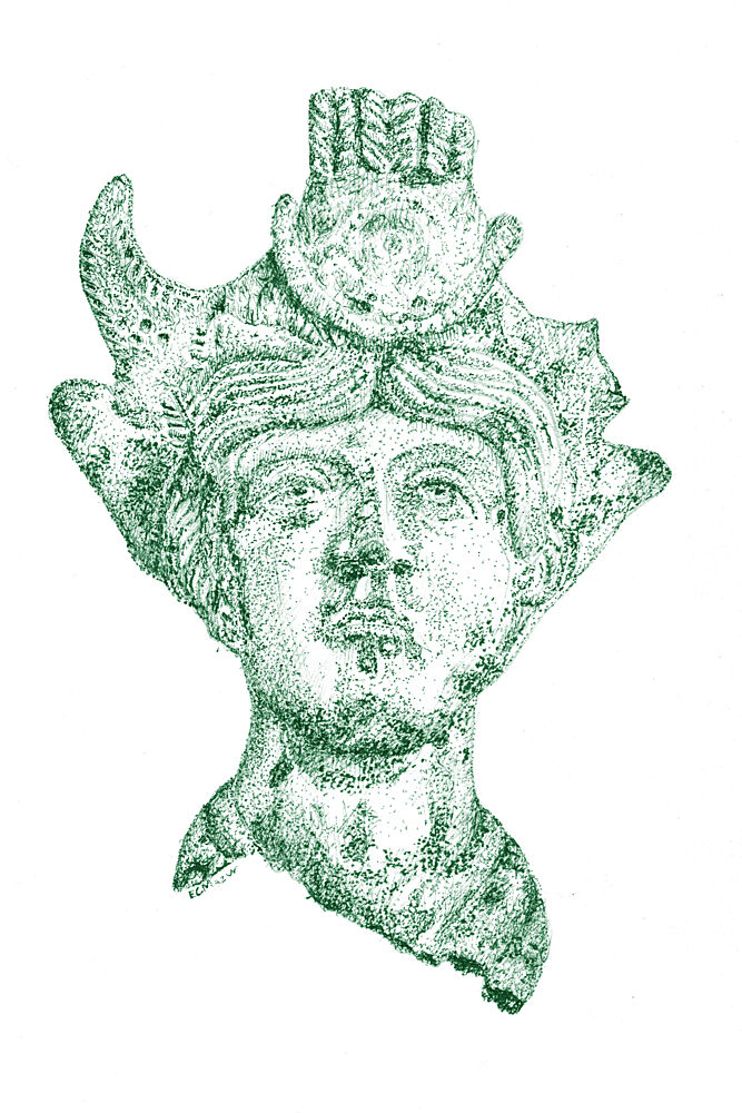 Crowned Goddess Bust art print by E.C. Mazur for $57.95 CAD
