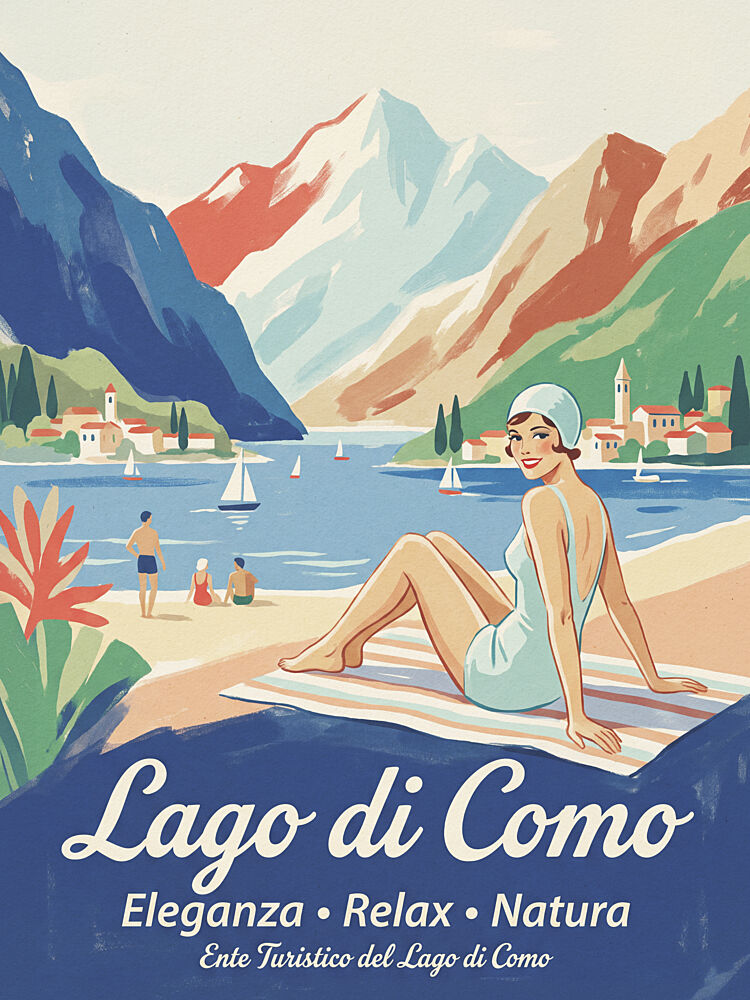 Vintage Lake Como art print by Andreas Magnusson for $57.95 CAD