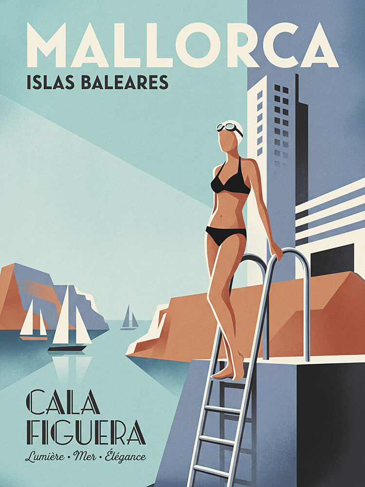Mallorca Vintage Swimmer art print by Andreas Magnusson for $57.95 CAD