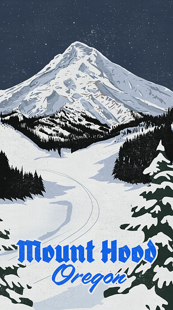Mount Hood Winter Night art print by Nicholas for $57.95 CAD