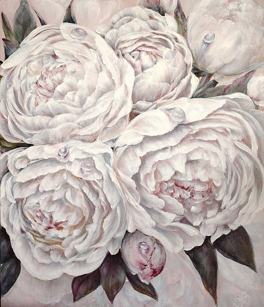 Elegant White Peonies art print by Elena Pertceva for $57.95 CAD