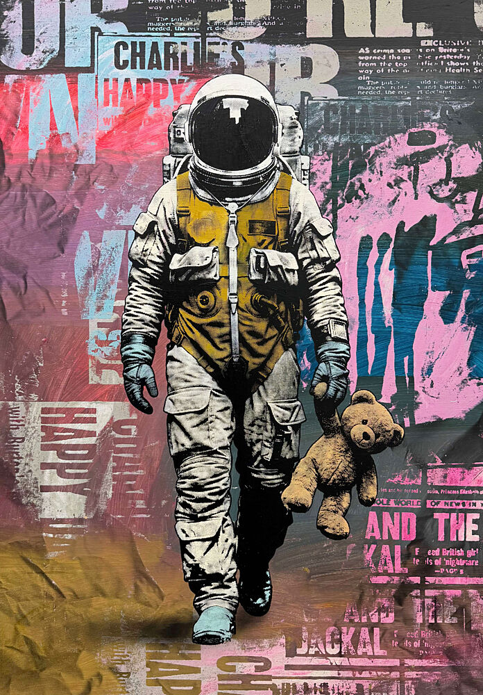 Astronaut with Teddy Bear art print by Unknown for $57.95 CAD